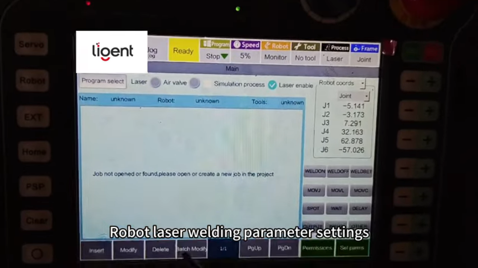 LIGENT robot-laser welding parameter setting